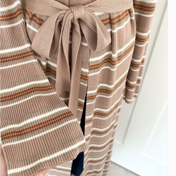 L’AGENCE METALLIC STRIPPED DUSTER CARDIGAN     NWOT - Picture 3 of 10